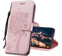 IMIRST Coque pour Oppo A15 Rabat Étui, Oppo A15 Protection Housse en Cuir PU, Coques Portefeuille pour Oppo A15 Smartphone. KT1 Wish Tree Pink