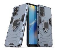 IMIRST Coque pour Oppo A73 5G, Double Couche Renforcée Défense Antichoc Armure Housse Etui avec 360 Rotation Bague Support pour Oppo A73 5G. HB Blue