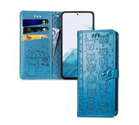 IMIRST Coque pour Samsung Galaxy S25 FE 5G Magnétique Protection Emplacements Cartes Portefeuille Flip Case Protection Etui Housse Premium en Cuir PU Coque pour Samsung S25 FE 5G. SD Cat Dog Blue