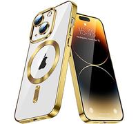 IMIRST Coque Soft pour iPhone 14 Plus - Compatible Super Magsafe et Chargement sans Fil, Couverture Hybride Classique Mince et Résistante aux Chocs pour Apple iPhone 14 Plus. YIX Gold
