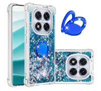 IMIRST Etui de Téléphone pour Redmi Note 14 Pro 5G Bling Paillettes Liquidsands étincelle Coque Diamant Anti-Chocs pour Xiaomi Redmi Note 14 Pro 5G. YBK Love Blue