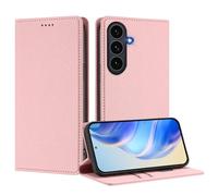 IMIRST Étui portefeuille pour Samsung S25 FE 5G, en cuir synthétique à rabat magnétique, blocage RFID, béquille, coque intérieure en TPU compatible avec Samsung Galaxy S25 FE 5G, LZW - Rose