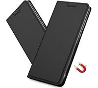 IMIRST Flip Case for Apple iPhone 14 Pro,Premium PU Leather Cover with Hidden Magnetic Adsorption Shockproof Flip Wallet Case for Apple iPhone 14 Pro. DT Black