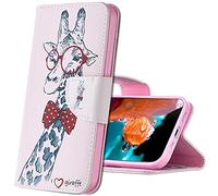 IMIRST Oppo Find X3 Lite 5G Case Durable Lightweight PU Leather Wallet Phone Case Flip Folio Shockproof Slim Fit Protective Cover for Oppo Find X3 Lite 5G / Reno 5 5G. BF Giraffe