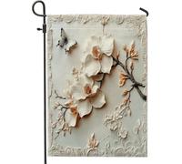 Imitate Reliefs - Drapeaux de jardin d'orchidées - 30,5 x 45,7 cm - Double face pour décoration extérieure - Toile florale 3D - Drapeau de maison - Nobby Flower - Petit drapeau de pelouse