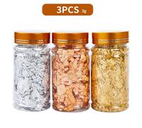 Imitation Feuille D'or Flocons De Cuivre Fragments Pour Art Artisanat Papier 3d Ongle Autocollant Décoration Peinture Bricolage Dorure Or 3/5g