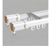 Imitation grain de bois double rail - Séparateur de pièce mural pour salon et chambre à coucher - Rails en laiton et Solut de 1 m