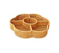 Imitation rotin Plateau d'affichage convivial imitation rotin Plateau pour servir et stocker des aliments uniques