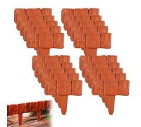 Imitation Stone Garden Fence, DIY Garden Edging Border, Interlocking Plastic Retaining Edging Border for Flower Bed Path Lawn Yard Outdoor Landscape Decor