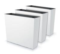 IMJ-Global - 3 Jardiniere Exterieur Grande Taille 77x23,5x68,7cm, Pot de Fleur 100 litres (Insert de 27 litres) Bac a Fleurs Exterieur Intérieur en Plastique Résistant aux Intempéries (Blanc)