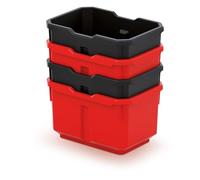 IMJ-Global Lot de 4 boîtes Titan | 11 x 15,6 x 19,5 cm | Rouge et Noir | en Plastique