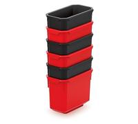 IMJ-Global Lot de 6 boîtes Xblock | 7,5 x 14 x 10,5 cm | Rouge et Noir | en Plastique
