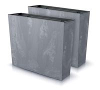 IMJ-Global - Pot de Fleur Interieur Exterieur Beton Effect (58x18x 49,8 cm - 44 litres) Bac Plastique Rectangulaire pour Plante. Pots de Fleurs pour Décorer la Maison ou être Exposé à l'Extérieur