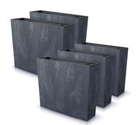 IMJ-Global - Pot de Fleur Interieur Exterieur Beton Effect (58x18x 49,8 cm - 44 litres) Bac Plastique Rectangulaire pour Plante. Pots de Fleurs pour Décorer la Maison ou être Exposé à l'Extérieur