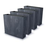 IMJ-Global - Pot de Fleur Interieur Exterieur Beton Effect (58x18x 9,8 cm - 44 litres) Bac Plastique Rectangulaire pour Plante. Pots de Fleurs pour Décorer la Maison ou être Exposé à l'Extérieur