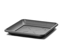 IMJ-Global Sous-pot pour pot Noir Carré jardinière pour plantes Fleurs TERRA pour intérieur extérieur Carré Noir en plastique