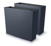 IMJ-Global Urbi Case T Lot de 2 pots de fleurs rectangulaires en plastique, 58 x 18 x 49,8 cm, au design moderne, pour intérieur et extérieur, noir, 44 L