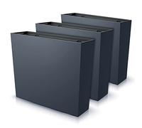 IMJ-Global Urbi Case T Lot de 3 pots de fleurs rectangulaires en plastique, 58 x 18 x 49,8 cm, au design moderne, pour intérieur et extérieur, noir, 44 L