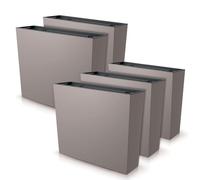 IMJ-Global Urbi Case T Lot de 5 pots de fleurs rectangulaires en plastique, 58 x 18 x 49,8 cm, au design moderne, pour intérieur et extérieur, moka, 44 L