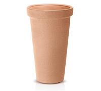 IMJ-Global Vase ronde pour fleurs et plantes, décorative, en plastique, hauteur 50 cm, pour intérieur et extérieur, diamètre de 30 cm, couleur terre cuite, design moderne, 20 litres