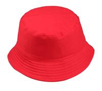 IMJONO Femme Homme Bob Chapeau Unisexe Chapeau Pêcheur Mode Chapeau Protection Sauvage L'extérieur Chapeau de Soleil Pêche Fisherman Bonnet Couleur Unie Anti-UV Solaire Toile Chapeau Voyager（Rouge