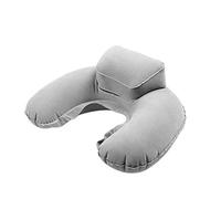 IMJONO Portable Coussin de Voyage Oreiller Gonflable Cou Oreiller Forme de U Cou Coussin PVC Flocage Soulager la Douleur au Cou dans Avion et Voiture