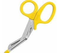 IMKRC Ciseaux multi-usage 15 cm, lame crantée, inox, Jaune