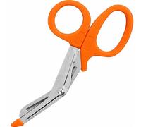 IMKRC Ciseaux multi-usage 15 cm, lame crantée, inox, Orange