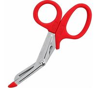 IMKRC Ciseaux multi-usage 15 cm, lame crantée, inox, Rouge