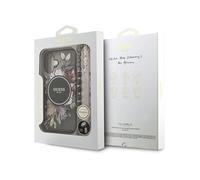 Guess IML Flowers Strap Case with MagSafe for iPhone 17 6.3"" Black - GUHMP17SHFWBRCESK