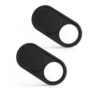 imluckies Cache Webcam Slide [0,6mm Ultra Fin Métallique] pour MacBook Pro, Ordinateur Portable, MacBook air, iMac, iPad, PC, iPhone, Protection Vie Privée Caméra Cover Coulissant, Noir [2 Pièces]