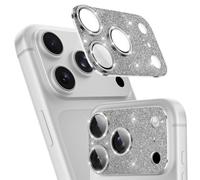 imluckies Protecteur d'Objectif de Caméra pour iPhone 17 Pro, Verre Trempé 9H Ultra HD Brillant Protection d'Objectif Écran Caméra Diamant, Anti-Rayures, Installation Facile - Gris Pailleté