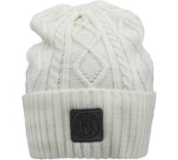 IMMA AS Roma ASR Leather Patch Cable Knitted Skipper Beanie - White