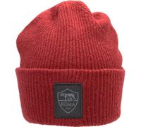 IMMA AS Roma Crest Leather Patch Knitted Skipper Beanie - Burgundy