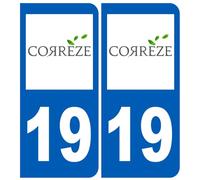 immatriculation 19 Corrèze - Sticker/autocollant