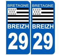 immatriculation 29 drapeau Breton - Sticker