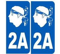 Immatriculation 2A blanc (Corse-du-Sud) - Sticker/autocollant G