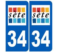 Immatriculation 34 Sète - Sticker/Autocollant