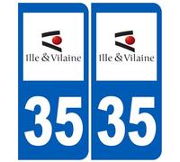 immatriculation 35 Ille-et-Vilaine - Sticker/autocollant