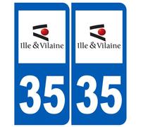 Immatriculation 35 Ille-Et-Vilaine - Sticker/Autocollant