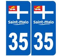 Immatriculation 35 Saint Malo - Sticker/Autocollant
