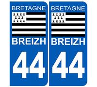 immatriculation 44 drapeau Breton - Autocollant/Sticker