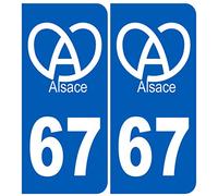 immatriculation 67 (Bas-Rhin) Alsace - Autocollant(sticker)
