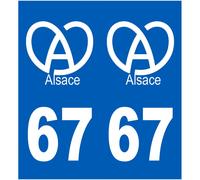 Immatriculation 67 (Bas-Rhin) Alsace - Sticker/Autocollant
