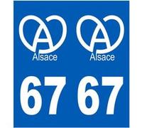 immatriculation 67 (Bas-Rhin) Alsace - Sticker/autocollant
