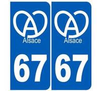 immatriculation 67 (Bas-Rhin) Alsace - Sticker/autocollant G