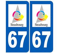immatriculation 67 Strasbourg - Autocollant/Sticker
