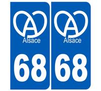Immatriculation 68 (Haut-Rhin) Alsace - Sticker/Autocollant