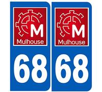 immatriculation 68 Mulhouse - Sticker/autocollant