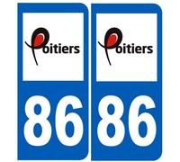 Immatriculation 86 Poitiers - Sticker/Autocollant